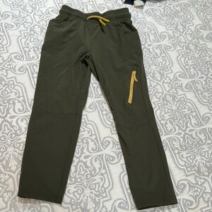 All in Motion boys  Olive Green Pants with Yellow Accents